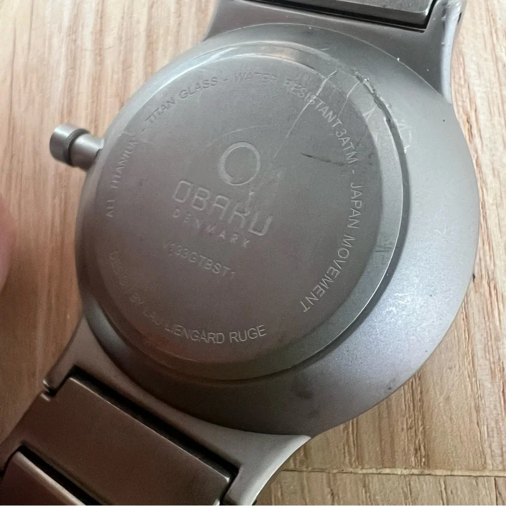 Obaku Denmark men’s all titanium dress watch NEW BATTERY